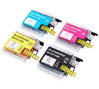 Go Inks 1 Ensemble de 4 Cartouches d'encre à remplacer Brother LC980 & LC1100 Compatible/Non-OEM pour Brother DCP et MFC Imprimantes (4 Encres)
