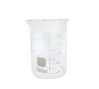 1 gobelet à mesurer gradué en verre borosilicate G3.3 de 100/25/250 ml/150 ml/200 ml - Forme basse - Pour laboratoire de chimie - Résistant à la chaleur - 2000 ml - Chine