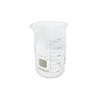 1 gobelet à mesurer gradué en verre borosilicate G3.3 de 100/25/250 ml/150 ml/200 ml - Forme basse - Pour laboratoire de chimie - Résistant à la chaleur - 3000 ml - Chine