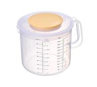 1 gobelet doseur en plastique transparent avec couvercle - Pichet gradué avec poignée et bec verseur, outil de mesure précis pour la cuisson, battre et mélanger les œufs, bol de cuisine polyvalent