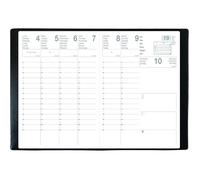 1 Grand Agenda Semainier Saturne Noir-Format : 21 x 29,7 cm-Janvier 2026 à Décembre 2026