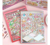 1 grand autocollant de paysage, livre d'autocollants de scène miniature, livre de mélange d'autocollants fait main DIY, convient comme cadeau d'anniversaire, accessoires de décoration de cahier Taille