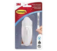 1 Grand crochet 3M Command¿ Design plastique blanc avec languettes résistantes à l'eau, 2 languettes, 2,3 kg