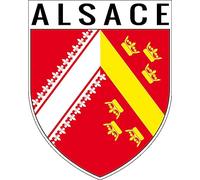 1 Grand ECUSSON Autocollants 9x8 cm - Blason Alsace Region - Sticker Alsace