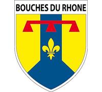1 Grand ECUSSON Autocollants 9x8 cm - Blason Bouche du Rhone département 13 Sticker
