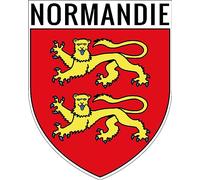 1 Grand ECUSSON Normandie Autocollants 9x8 cm - Blason Normandie Region - Sticker Normandie