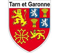 1 GRAND ECUSSON TARN ET GARONNE autocollants 9x8 cm - BLASON TARN ET GARONNE DEPARTEMENT 82 - STICKER TARN ET GARONNE
