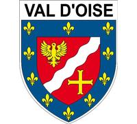 1 GRAND ECUSSON VAL D'OISE autocollants 9x8 cm - BLASON VAL D'OISE DEPARTEMENT 95 - STICKER VAL D'OISE