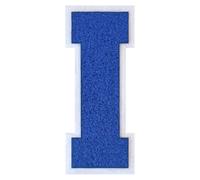 1 grand patch en chenille bleu de 15,2 cm avec bordure blanche, à repasser ou à coudre, lettres universitaires, pour vestes et mamans de retour à la maison, style classique pour sport et cadeaux de