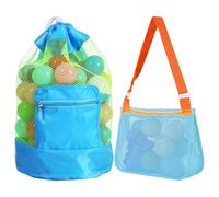 1 Grand Sac Carré En Filet, 1 Sac À Bandoulière En Filet, Sac À Jouets De Sable, Sac En Filet Pour Jouets De Sable, Filet De Sac À Jouets De Plage