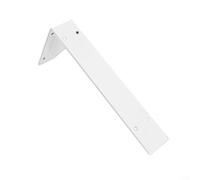 1 grand support d'étagère robuste en acier blanc à fixation murale triangulaire flottant pour la maison, le bureau, les comptoirs et l'évier, support d'intérieur et d'extérieur (45,7 cm)