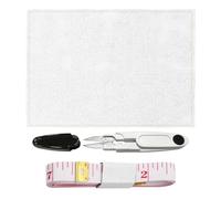 1 grand tissu à broder de 1,5 m avec 1 mètre ruban souple et 1 paire de ciseaux, tissu de broderie en tissu, artisanat fait maison, accessoires de point de croix (blanc)