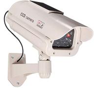 1 Grande caméra de Surveillance Solaire Dummy pour l'extérieur - Caméra factice avec Objectif et caméra Clignotante - Surveillance vidéo - Sécurité à Chaud Fake factice