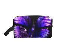 1 grande trousse de maquillage imprimée papillon violet - Trousse de toilette étanche pour femmes, mamans et filles, blanc, Taille unique, Trousse de toilette