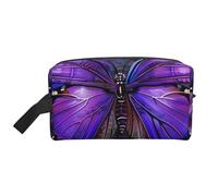 1 grande trousse de maquillage imprimée papillon violet - Trousse de toilette étanche pour femmes, mamans et filles, blanc, Taille unique, Trousse de toilette