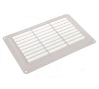 1 grille d'aération fixe en plastique blanc + moustiquaire 23 x 15 cm.