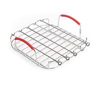 1 grille de rôtissage carrée polyvalente avec brochettes, plaque de cuisson, support de gril for friteuse à air de 9 pouces