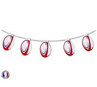 1 Guirlande de 10 ballons de Rugby en papier ignifugé de 5 mètres - Made in France - Christian Fabrications
