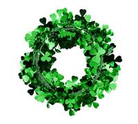 1 guirlande de trèfle à quatre feuilles - 7 m - Vert - Décoration à suspendre - Guirlande pour décoration de table murale - Festival irlandais - Pour la maison, un mariage, une fête, un carnaval