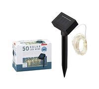 1 guirlande lumineuse solaire LED en fil de cuivre - Éclairage décoratif - 50 lumières LED (1 guirlande lumineuse LED)