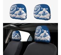 1 housse d'appui-tête de voiture douce et respirante - Housse de protection pour appuie-tête de voiture avec un lion sur les nuages - Pour SUV, berline, camion, voitures