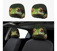 1 housse d'appui-tête de voiture douce et respirante pour appui-tête de voiture, housse de protection grenouille qui sort du portefeuille, housses d'appui-tête de siège de voiture personnalisées pour
