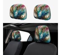 1 housse d'appui-tête de voiture douce et respirante pour appui-tête de voiture, motif abstrait, belles plumes, housses d'appui-tête personnalisées pour SUV, berline, camions, voitures, accessoires