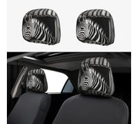 1 housse d'appui-tête de voiture douce et respirante pour appuie-tête de voiture, motif zébré qui sort la tête - Housse personnalisée pour appuie-tête de siège de voiture - Accessoires pour SUV