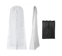 1 housse de protection contre la poussière non tissée, avec 1 sac de rangement pour chaussures, fermeture éclair, sac de rangement pour vêtements ménagers, housse pliable, pour robe de mariée