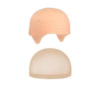1 housse de tête chauve plissée et 1 filet à cheveux couleur chair pour cosplay, accessoires de mascarade pour spectacles sur scène, faux accessoires de cuir chevelu