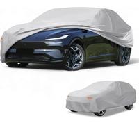 1 Housse De Voiture Universelle Étanche Toutes Saisons Extérieur Automobile Protection Anti-Uv Soleil Pluie Couverture Complète 190T-Pu Ton Argent Pour Suv Longueur 181" À 190"