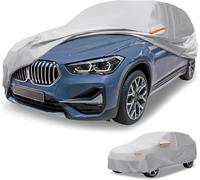 1 Housse De Voiture Universelle Imperméable Toutes Saisons Extérieur Automobile Protection Anti-Uv Soleil Pluie Film Aluminium Coton Ton Argent Pour Suv Longueur 182" À 190"