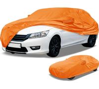 1 Housse De Voiture Universelle Imperméable Toutes Saisons Extérieur Automobile Protection Anti-Uv Soleil Pluie Complète Film Aluminium Coton Orange Berline Longueur 199" À 208"