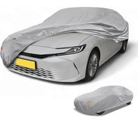 1 Housse De Voiture Universelle Imperméable Toutes Saisons Extérieure Anti-Uv Protection Contre Le Soleil Et Pluie Couverture 190T-Pu Ton Argent Pour Berline Longueur 185" À 192"