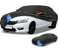 1 Housse Voiture Universelle Imperméable Toutes Saisons Extérieur Automobile Protection Anti-Uv Soleil Pluie Complète 190T Polyester Noir Bleu Pour Berline Longueur 199" À 208"
