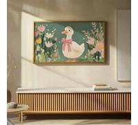 1 impression de l'oie à l'nœud encadrée, décoration de ferme vintage. Art pour enfants encadré pour télévision, peinture d'oie de campagne, art de campagne vintage. Décoration de pépinière. Art mural