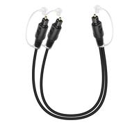 1 in 2 Outputs Audio Optical Cable,Toslink Fiber Optic Cable 1 Plug to 2 Plugs for Home Theater,Blu-ray Player,Stereo System (mm,0.5m)
