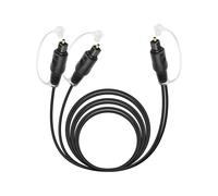 1 in 2 Outputs Audio Optical Cable,Toslink Fiber Optic Cable 1 Plug to 2 Plugs for Home Theater,Blu-ray Player,Stereo System (1 Plug to 2 Plug,2 Meter)