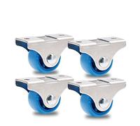1 Inch Dia Universal Furniture Caster Furniture Trolley Iron Top Plate Silent Nylon Fixed Caster Wheel 4 Pcs Casters(Onecolor)