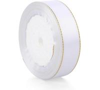 1 Inch Gold Trim ruban de satin blanc double face, 25 Yards,rubans cadeaux, ruban satin blanc, ruban sati, For Cake Ribbons, ruban cadeau, Weddings, Cakes, Christmas Decorations and more (2)