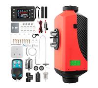 1 INCHHOME Chauffe-air diesel 2KW / 5KW / 8KW Chauffage de stationnement de camion de bateau de voiture 12V avec interrupteur LCD (Carbon Fibre Red, 8kw vieille télécommande)