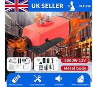 1 INCHHOME Chauffe-air diesel 2KW / 5KW / 8KW Chauffage de stationnement de camion de bateau de voiture 12V avec interrupteur LCD (Carbon Fibre Red, 5kw nouvelle télécommande)