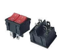 1 interrupteur à bascule double KCD5 4 broches 24 x 21 mm, panneau O, bouton-poussoir d'alimentation, interrupteur à bascule 6 A 250 V AC/10 A 125 V AC