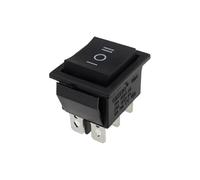 1 interrupteur à bascule noir KCD4 25 x 31 mm, 6 broches, 3 positions, marche/arrêt, double réinitialisation/verrouillage, 16 A, 250 V, 20 A, 25 A, 125 VCA(Self Reset ON OFF ON)
