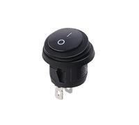 1 interrupteur à bascule rond étanche for bateau, marche/arrêt, SPST, 12 V, 220 V, bouton d'alimentation, marche/arrêt, interrupteur(Black,LED AC 220V-250V)