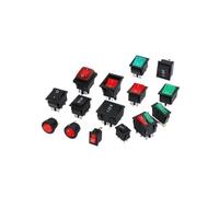 1 interrupteur à bascule rond lumineux LED pour tableau de bord, bateau, van 12 V 24 V 16 A 20 A 6 A/250 V 10 A/125 V 2/3/4/5/6 broches Interrupteur électronique (3 broches noir)
