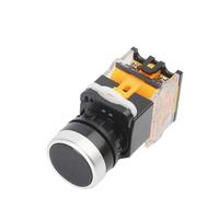 1 interrupteur à bouton d'alimentation circulaire série LA38 de 22 mm, interrupteur à bouton instantané 1NO/1NC avec lumière, voyant LED 220 V(Brown,Self reset)