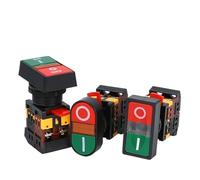 1 interrupteur à bouton-poussoir à double tête momentané avec lampe LED 22/25 mm 24 V 220 V 380 V ON/OFF START STOP 1 NO 1 NC 2 boutons(PPBB,220VAC)