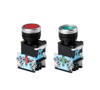 1 interrupteur à bouton-poussoir à verrouillage automatique/réinitialisation, contact argenté, arrêt d'urgence 10 A, commande de démarrage momentanée rotative, ouverture champignon 22 mm(Key-2P,Reset)