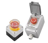 1 interrupteur à bouton-poussoir d'arrêt d'urgence for ascenseur, boîtier de commande avec couvercle de protection, boîtier étanche de 22 mm monté(20)